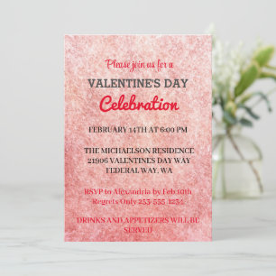 Invitation Pink Romantique Saint Valentin's Day Love Party In