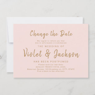 Invitation Pink script minimal modifier le report de date