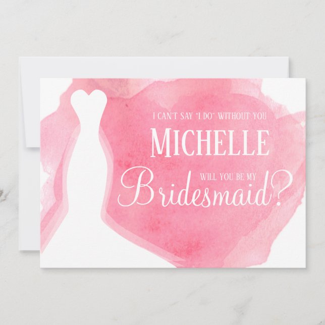 Invitation Pink seras-tu ma femme de chambre ? Couleur d'eau  (Devant)