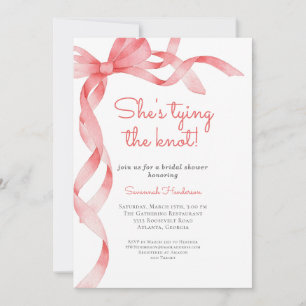 Invitation Pink She's Tying the Knot Fête des mariées