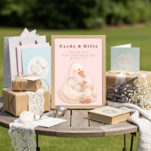 Pink Silly Goose Cards and Gifts Table Sign 