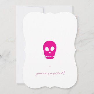 Invitation Pink Skull Party personnalisable