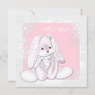 Invitation Pink Snowflake Winter Wonderland Baby shower