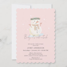 Pink Snowman Baby Il fait froid dehors Baby shower