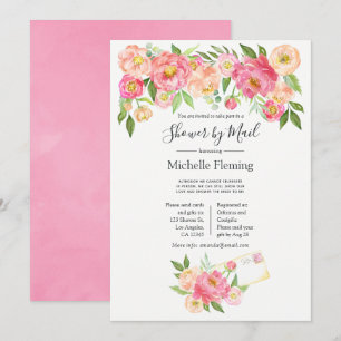 Invitation Pink Spring Floral Bride ou Baby shower par la pos
