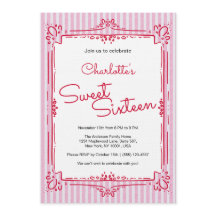 Pink Striped Glam Princess Sweet 16 Party 
