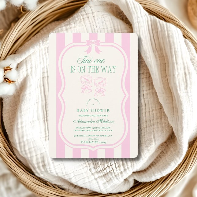 Invitation Pink Tini Un Est Sur Le Chemin Baby shower (Créateur téléchargé)