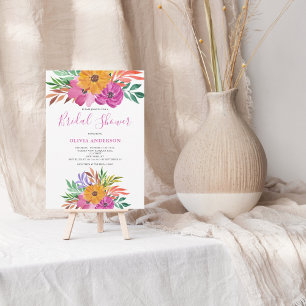 Invitation Pink Tropical Floral