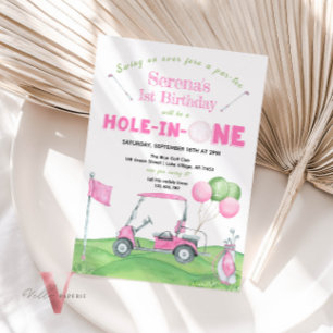 Invitation Pink TROU IN ONE N'IMPORTE QUEL ÂGE Golf Anniversa