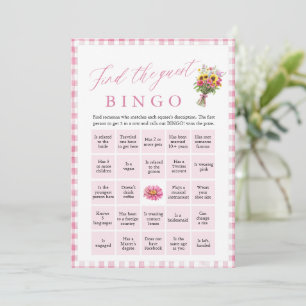 Invitation Pink Trouver l'invité Fête des mariées de Bingo je