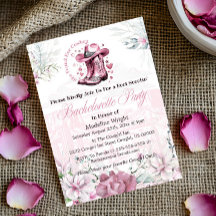 Pink Vintage Western Cowgirl Bachelorte Party