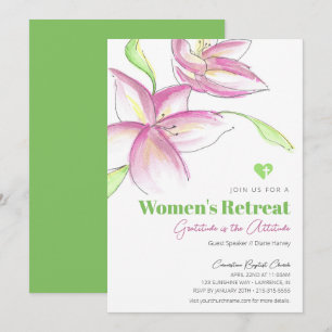 Invitation Pink Watercolor Lily Retraite de l'église des femm