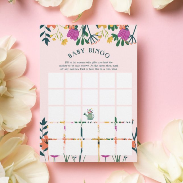 Invitation Pink Waters Can Bloom Baby shower Bingo Jeu (Créateur téléchargé)