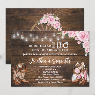 Invitation Pink Western Avant qu'ils disent que je fais Coupl