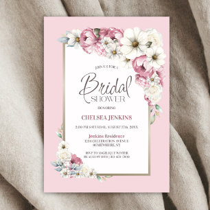 Invitation Pink White Floral
