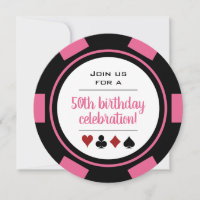Pink White Poker Chip Las Vegas Casino Anniversair