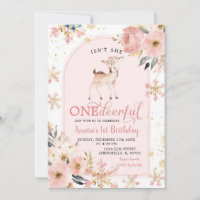 Pink Winter Onedeererdeerdeerfake Floral Anniversa