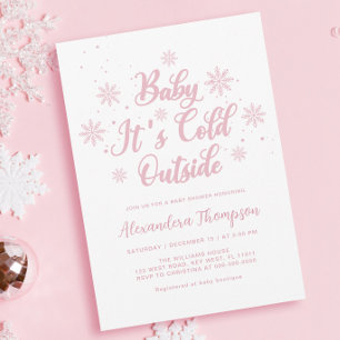 Invitation Pink Winter Wonderland Baby shower