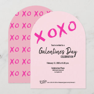 Invitation Pink XOXO Cute Galentine's Day Party