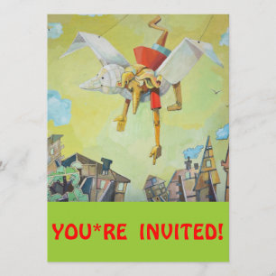 Invitation Pinocchio sur le pigeon