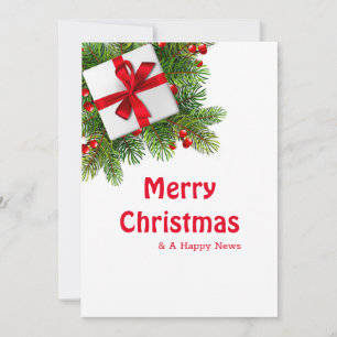 Invitation Pins de Noël avec blanc Présent Rouge