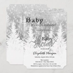 Invitation Pins de Noël Il Fait Froid Dehors Baby Shower
