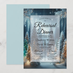 Invitation Pins givrés en hiver Dîner de répétition