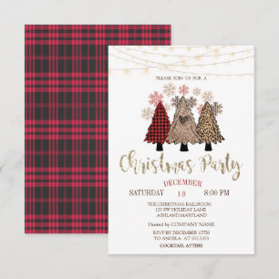 Invitation Pins, Lumières, Buffalo Plaid Christmas Party