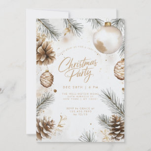 Invitation Pins Pinecones Ornements Boho moderne Noël