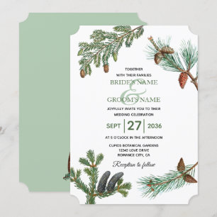 Invitation Pins rustiques Mariage de verdure forestière
