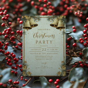 Invitation Pins Verdure Cloches Dorées