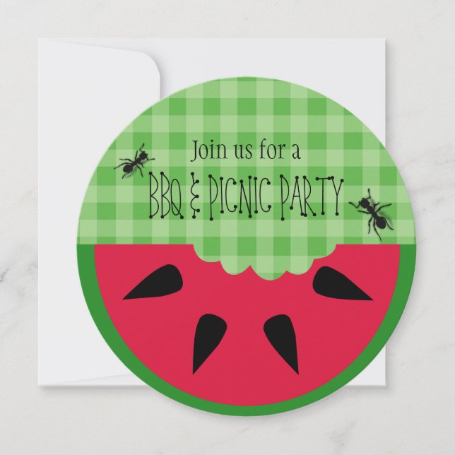 Invitation Pique-nique BBQ d'été Fête d'anniversaire personna (Devant)