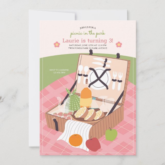 Invitation pique-nique dans le parc (Devant)