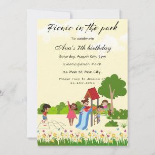Invitation Pique-Nique Dans Le Parc Anniversaire