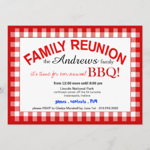 Invitation Pique-nique de BBQ d'été de la Réunion de famille