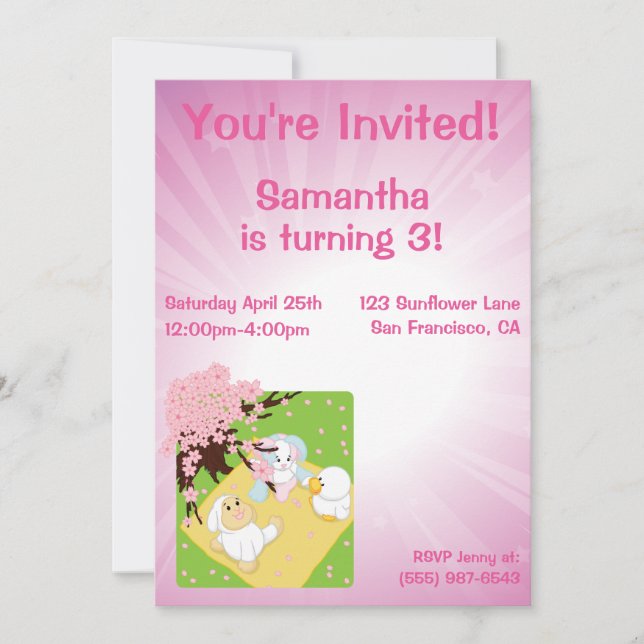 Invitation Pique-nique de célébration de ressort (Devant)