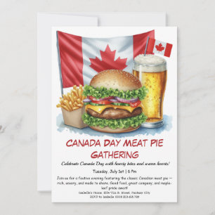 Invitation Pique-nique de jardin avec burgers et bières Fêt
