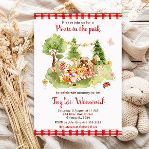 Invitation Pique-nique des Animaux de la Forêt Baby Shower