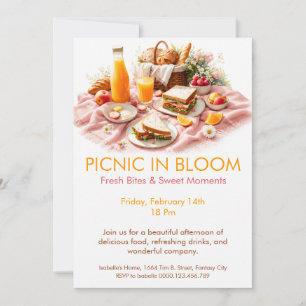 Invitation Pique-nique en fleurs - Jardin de printemps Party