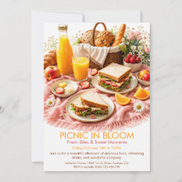 Invitation Pique-nique en fleurs - Jardin de printemps Party