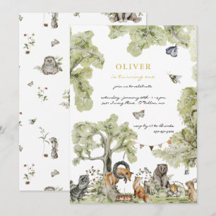 Invitation Pique-nique en forêt Fête d'anniversaire des ani