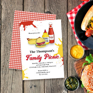 Invitation Pique-nique Famille Été BBQ Personnalisé