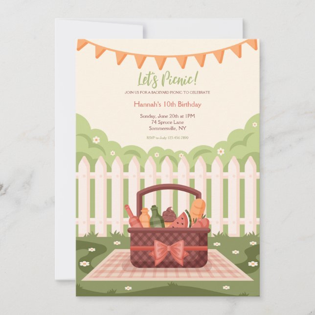 Invitation Pique-nique jardin (Devant)