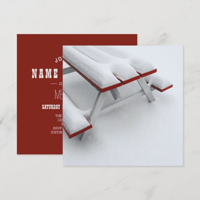 Invitation pique-nique sous la neige (Devant / Derrière)