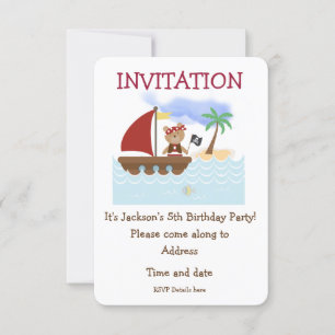 Invitation Pirate Bear sur la haute mer Anniversaire Invitati