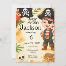 Pirate Birthday Invitation, Editable Kids Party