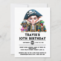 Pirate capitaine drôles animaux crâne croisés