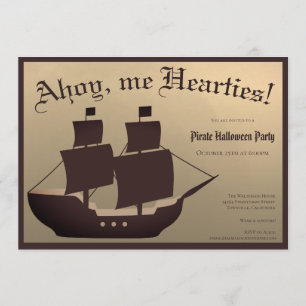 Invitation Pirate Halloween Costume Party Livraison Gold Brow