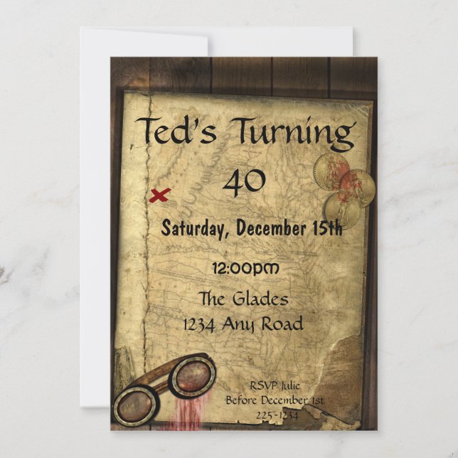 Invitation Pirate map (Devant)