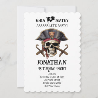 Invitation pirate pour la fête d'anniversaire de c